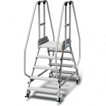 Лестница - платформа KRAUSE STABILO двухсторонняя, ограждение 1,1 м, 5 ступеней