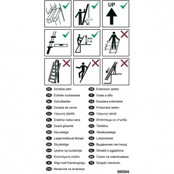 Наклейка "Информация о выдвижных лестницах" KRAUSE 200211